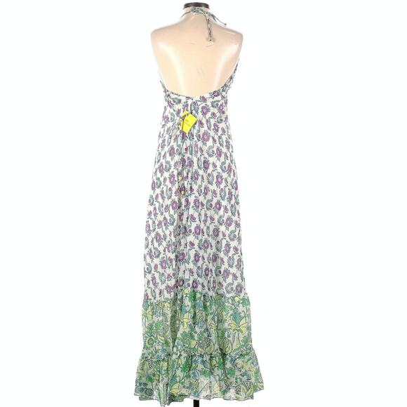 ROBERTA ROLLER RABBIT Venezia boho floral long maxi halter dress multi Sz XS NEW - Picture 3 of 7